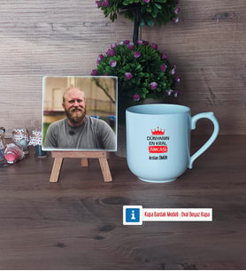 Amcaya Hediye Fotoğraflı Dekoratif Taş, Kupa Bardak Beyaz HediyeBabalar Günü Hediyesi (Model 5)