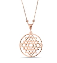 SRİ YANTRA 925 AYAR GÜMÜŞ KADIN KOLYE (Rose)