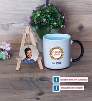 Yılbaşı Hediyesi Kupa Bardak Beyaz ve Fotoğraflı Ahşap Anahtarlık Hediye (Model 9)