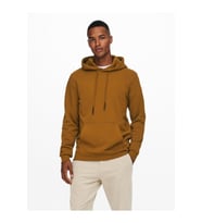 Only & Sons Kapüşonlu Pamuklu Erkek Sweatshirt - 22018685 (Kahverengi)