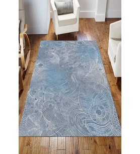 Dijital Kaymaz Taban Yıkanabilir Salon Halısı Mutfak Halısı Koridor Halısı Yolluk ND-HS-204 (Mavi)