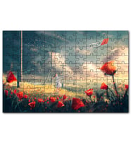 Cakapuzzle Anime Kız Uçurtma Rüzgar Çiçekler Görseli Puzzle Yapboz MDF (Ahşap) (1000 Parça)