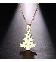 Kişiye Özel 925 Ayar Gümüş Yılbaşı Ağacı Kolye (Gold)