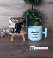 Anestezi Teknikeri Fotoğraflı Dekoratif Taş, Kupa Bardak Beyaz Hediye (Model 12)
