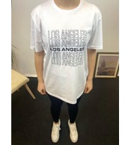 Kadın Bisiklet Yaka Oversize Fit Baskılı Tişort SPR24tsk305 (Beyaz)