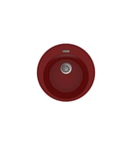 POLEX Cristalüx Granit Eviye P-06 Tezgah Altı Ve Tezgah Üstü Oval Mutfak Evyesi 51,5x51,5cm (Bordo)