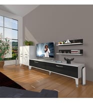 Decoraktiv Eko ON Slm Std Silver Tv Ünitesi Tv Sehpası (Siyah - Beyaz)