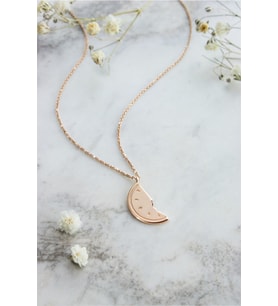 KARPUZ TASARIM 925 AYAR GÜMÜŞ KOLYE (Gold)