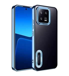 Xiaomi Mi 13 Kılıf Kamera Korumalı Logo Gösteren Zore Omega Kılıf (Mavi)