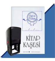 Kişiye Özel  Çerçeveli 12 Tarihli Kitap Kaşesi (Mavi)