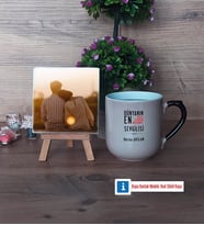 Sevgiliye Hediye Fotoğraflı Dekoratif Taş, Kupa Bardak Beyaz Hediye (Model 10)