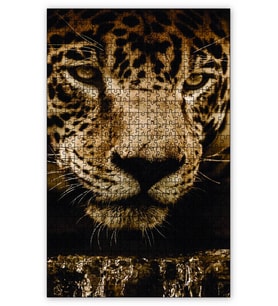 Cakapuzzle Leopar Su İçerken Puzzle Yapboz MDF (Ahşap) (1000 Parça)