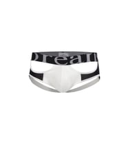 Erkek Kırmızı Fantazi Jockstrap Destekli String Tanga 1214 (Siyah-Ekru)