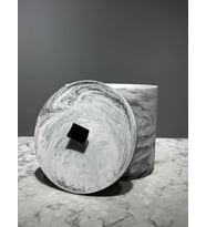 betonmall Beton Banyo Çöp Kovası Mermer Desen 4 Litre (Gri)