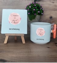 Dünyanın En Güzel Annesi Hediye Seti Kupa Bardak T Kulplu ve Dekoratif Taş Anneye Doğum Günü Anneler Günü Hediyesi (Model 7)