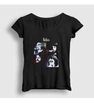 Presmono Kadın Beyaz Band The Beatles T-Shirt 114309tt (Siyah)