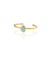 Kadir Jewellery Zirkon Taşlı Ayarlanabilir 22 Ayar Altın Kaplama Bilezik (Açık Mavi)