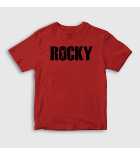 Presmono Unisex Çocuk Beyaz Logo Film Rocky T-Shirt 249963tt (Kırmızı)