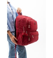 Kadın Sırt Çantası Hafif Kumaş Çok Cepli Kabin Boy Seyahat Çantası 43*30 Cm (Bordo)