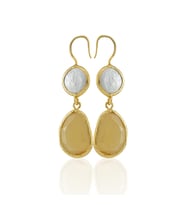 Kadir Jewellery 22 Ayar Altın Kaplama Kadın İnci Küpe -El İşçiliği Ve Hipoalerjenik Küpe (Sarı)