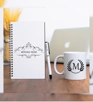 Kişiye Özel Pastel Renkli Ahşap Defter Kalem Kupa Seti 3 (Model 7)
