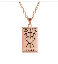 Kişiye Özel 925 Ayar Gümüş Heart Tarot Kolye (Rose)
