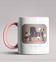 Kişiye Özel Müzik Eğitmeni Tasarımlı Siyah Renk Kupa Bardak  (Pembe)
