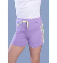 Toontoy Kız Çocuk Yazı Nakışlı Şort (Lila)