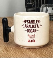 Kişiye Özel Efsaneler Aralıkta Doğar Hediye T Kupa Bardak Doğum Günü Hediyesi (Siyah)