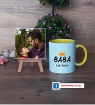 Babalar Günü Hediyesi Fotoğraflı Dekoratif Taş, Kupa Bardak Beyaz HediyeBabaya Hediye (Model 7)