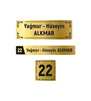 Kişiye Özel Kapı İsimliği Kapı Numarası & Posta Kutusu İsimliği (Gold)