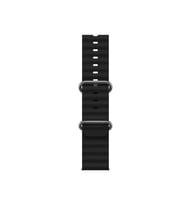 Apple Watch Ultra 49mm Uyumlu Ocean Kordon Silikon Kayış (Siyah)