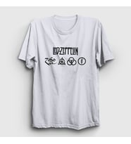 Presmono Unisex Sarı Symbols Led Zeppelin T-Shirt 96837tt (Beyaz)