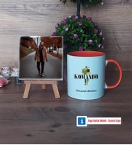 Komando Fotoğraflı Dekoratif Taş, Kupa Bardak Beyaz Hediye (Model 13)