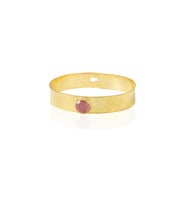 Kadir Jewellery 22 Ayar Altın Kaplama El İşçiliği Zirkon Taşlı Kadın Kelepçe Bilezik (Pembe)