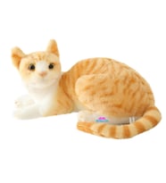 Gerçek Görünümlü Peluş Kedi Tekir 40 Cm (Sarı)
