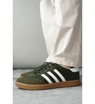 Muggo JABBAR Unisex Ortopedik Günlük Garantili Bağcıklı Yürüyüş Koşu Sneaker Spor Ayakkabı (Haki)