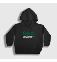 Presmono Unisex Çocuk Beyaz Crocodile Timsah Timsahlı Lowcost Kapüşonlu Sweatshirt 469179tt (Siyah)