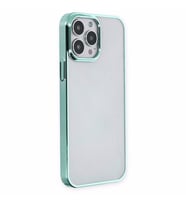 Uyumlu Model Apple iPhone 13 Pro Kılıf Sararmaz Şeffaf Mika Kapak (Yeşil)
