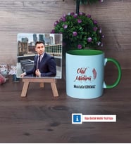 Okul Müdürü Fotoğraflı Dekoratif Taş, Kupa Bardak Beyaz Hediye Öğretmenler Günü Hediyesi (Model 14)