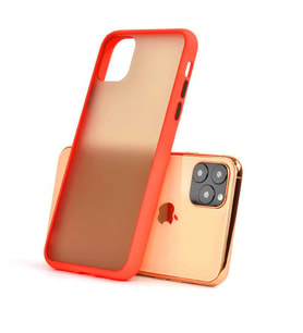 Apple iPhone 11 Pro Max Kılıf Fri Mat Yüzey Renkli Kenar Kılıf (Kırmızı)