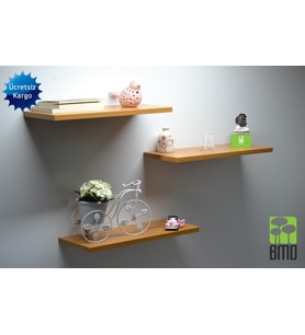 DUVAR RAF SETİ (50CM ÜÇLÜ ) (Kahverengi)