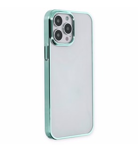 Uyumlu Model Apple iPhone 12 Pro Kılıf Sararmaz Şeffaf Mika Kapak (Yeşil)