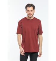 Süperlife Erkek Bisiklet Yaka  Standart &Regular Fit Tişort SPR21Y30 (Koyu Kırmızı)
