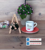 Kız Kardeş Türk Kahvesi Fincanı Ahşap Altlıklı ve Fotoğraflı Ahşap Anahtarlık Hediye (Model 8)