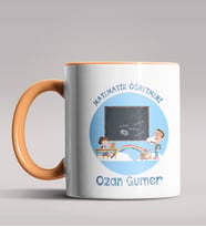 Kişiye Özel Matematik Öğretmeni Tasarımlı Siyah Renk Kupa 13 (Turuncu)