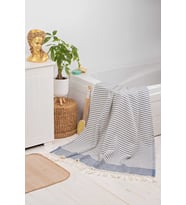 Lotus Peştemal %80 Pamuk %20 Bambu 95x180cm. Banyo Havlusu, Plaj Havlusu (Gri)
