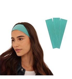 3'lü Spor Saç Bantları - Elastik Kaymaz İnce Saç Ter Kafa Bandı Bandana, Kadın & Erkek Koşu Fitness Yoga Pilates Makyaj Yüz Yıkama Atletik Egzersiz Saç Bandı (Turkuaz)