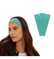 3'lü Spor Saç Bantları - Elastik Kaymaz İnce Saç Ter Kafa Bandı Bandana, Kadın & Erkek Koşu Fitness Yoga Pilates Makyaj Yüz Yıkama Atletik Egzersiz Saç Bandı (Turkuaz)