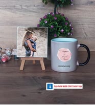 Anneye Doğum Günü Hediyesi Fotoğraflı Dekoratif Taş, Kupa Bardak Beyaz Hediye (Model 9)